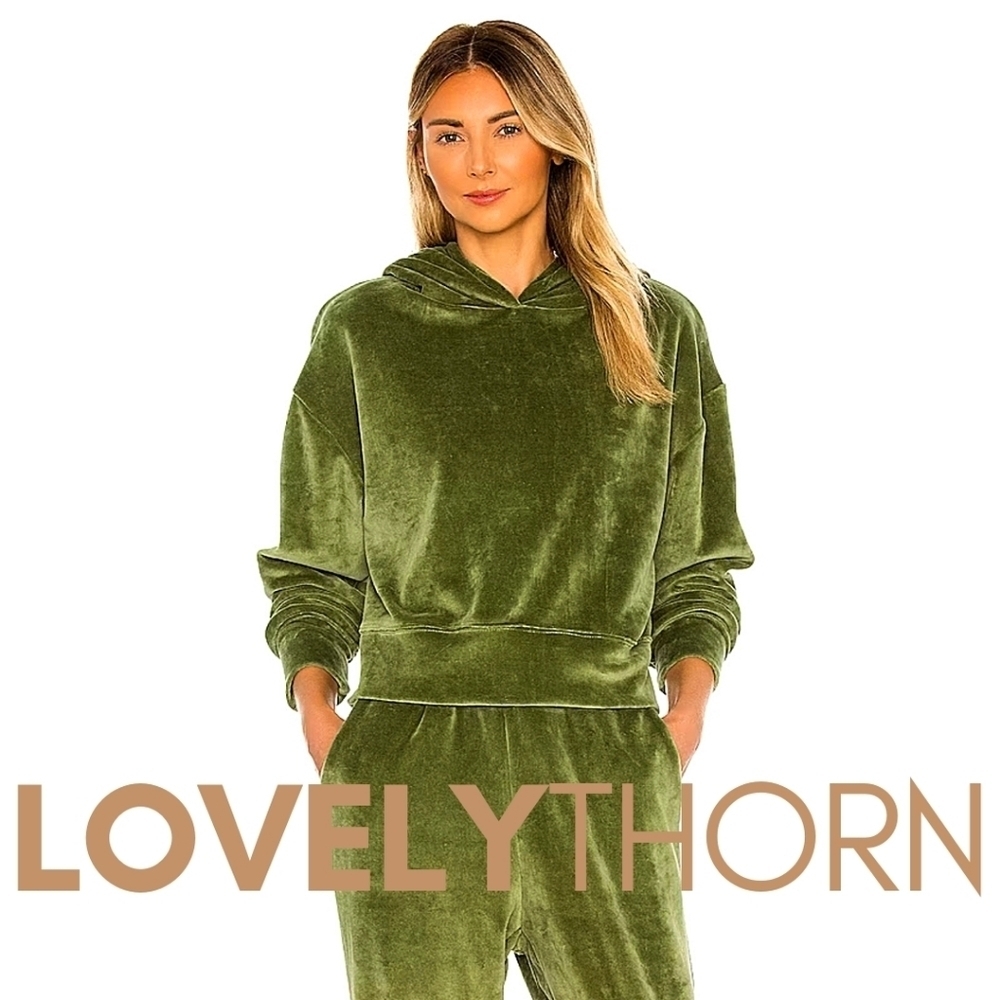 MIKOH // ltd ed ho'olai green maui meadow velour pullover hoodie